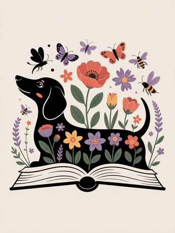Dachschund Flowers Book