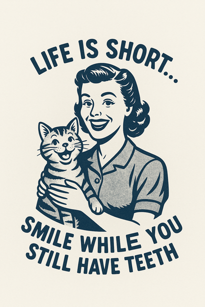 Retro Woman With Cat