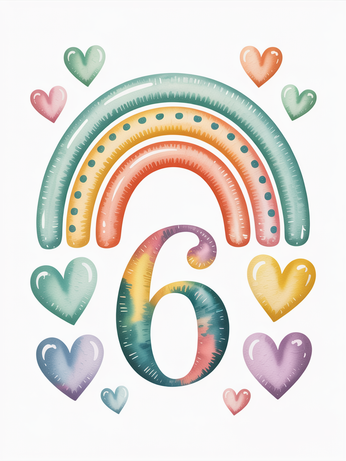 Watercolor Number