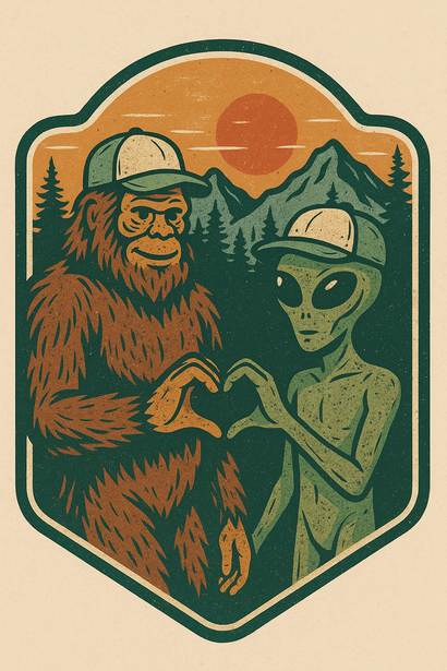 Badge Bigfoot Alien