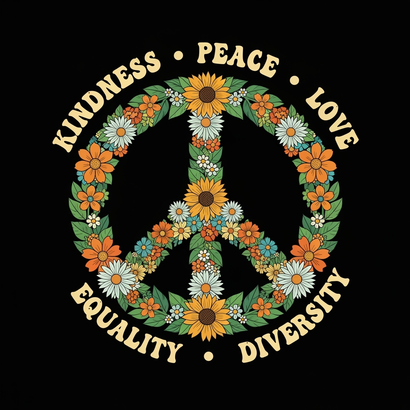 Floral Peace + text