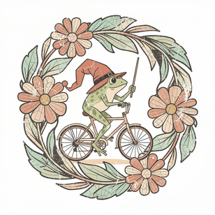 70's Floral Retro Frog