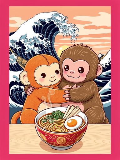 Punch Monkey x Japanese Painting