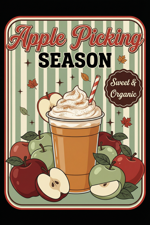Apple Picking Striped Vintage