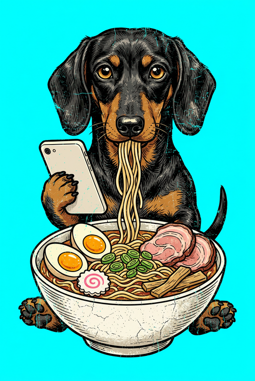 Dachshund Phone Ramen