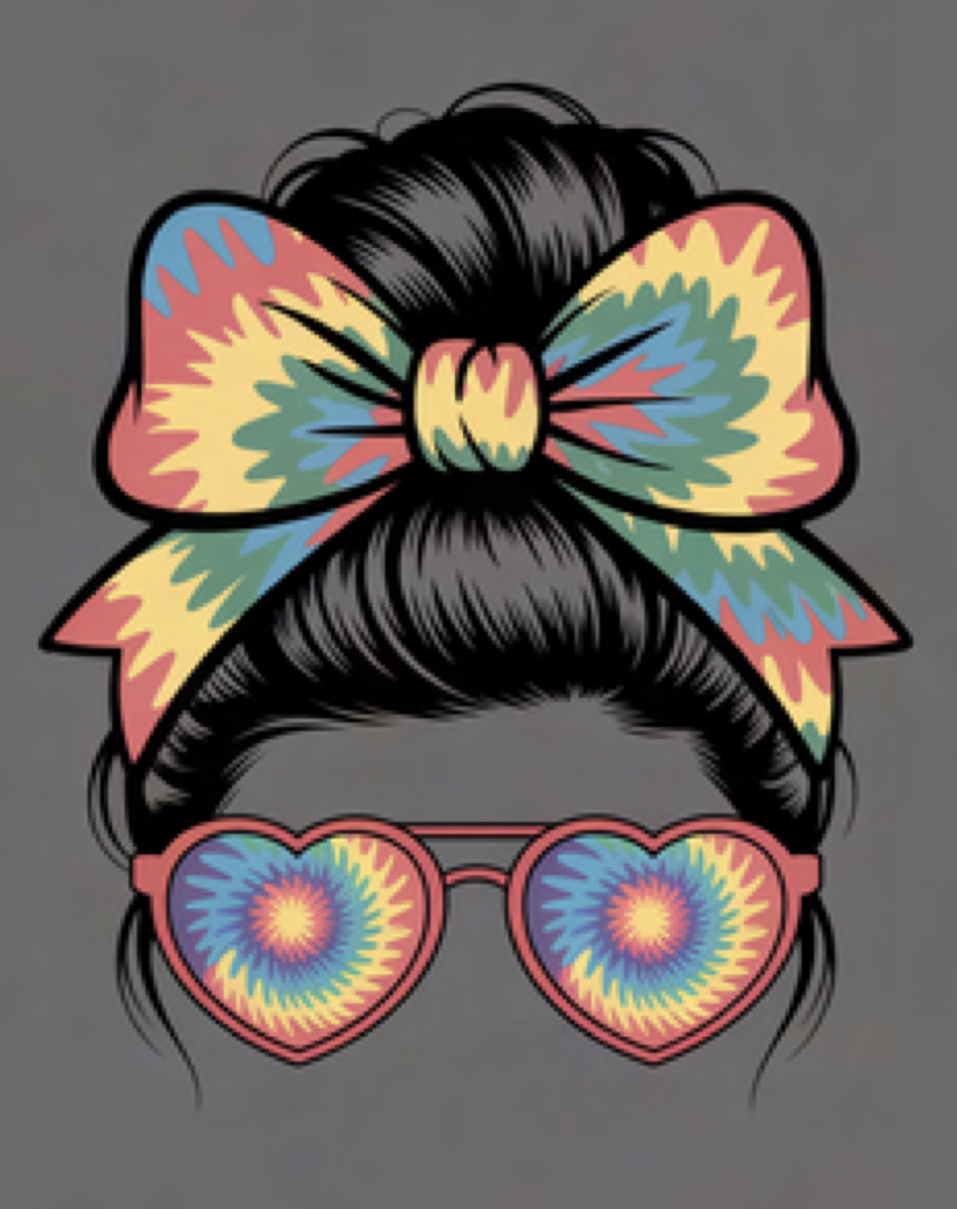 Tie Dye Messy Hair Bun